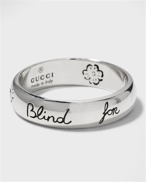 blind for your love gucci|Gucci Blind for Love 5mm Sterling Silver Band Ring.